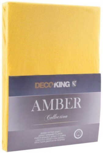 Bavlnené jersey prestieradlo s gumou DecoKing Amber žlté Bavlnené jersey prestieradlo s gumou DecoKing Amber žlté