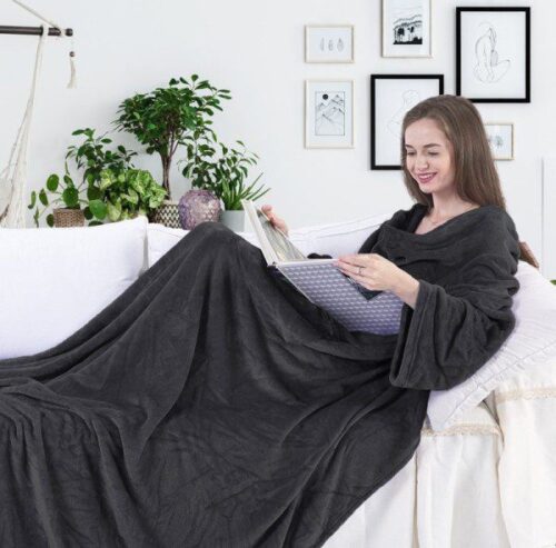 Deka s rukávmi DecoKing Lazy uhľová Deka s rukávmi DecoKing Lazy uhľová