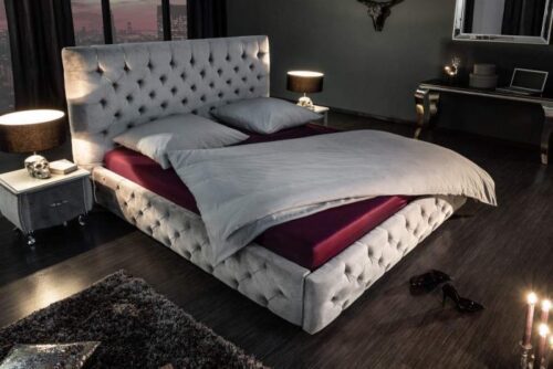 LuxD Dizajnová posteľ Laney 180x200 cm sivý zamat LuxD Dizajnová posteľ Laney 180x200 cm sivý zamat