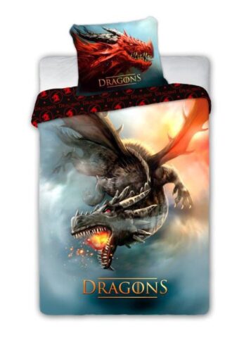 Bavlnená posteľná bielizeň Dragons 028 - 140x200 cm Bavlnená posteľná bielizeň Dragons 028 - 140x200 cm