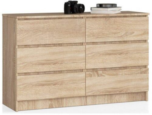 Komoda Kuba 120 cm 6 zásuviek dub sonoma Komoda Kuba 120 cm 6 zásuviek dub sonoma