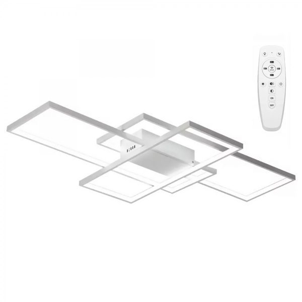 Stropné svietidlo LED Rectangle + ovládač biele