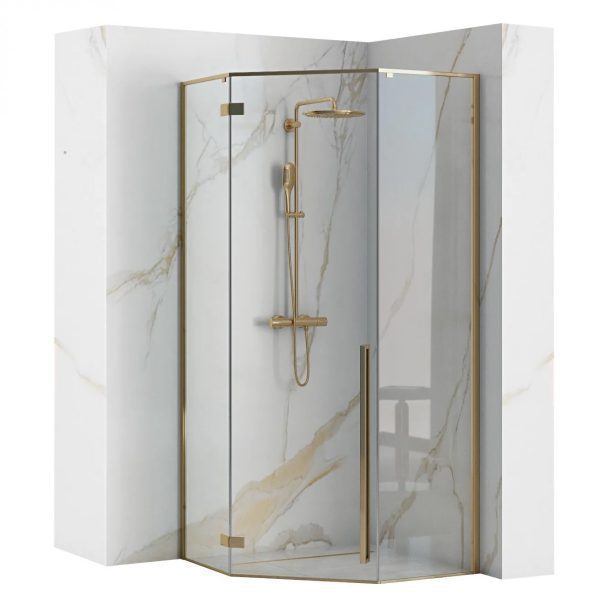 Sprchový kút Rea DIAMOND 90x90 cm zlatý