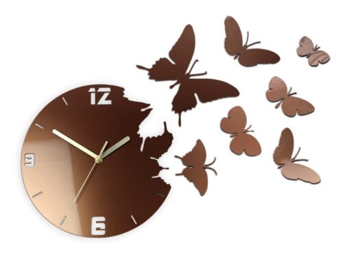 3D nalepovacie hodiny Butterflies medené 3D nalepovacie hodiny Butterflies medené