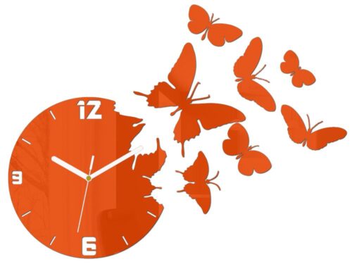 3D nalepovacie hodiny Butterfly oranžové 3D nalepovacie hodiny Butterfly oranžové