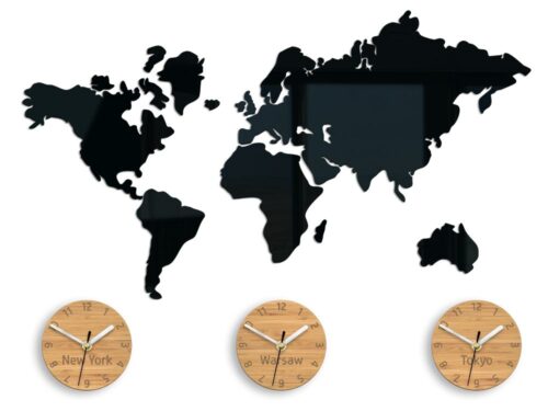 3D nalepovacie hodiny Earth čierne 3D nalepovacie hodiny Earth čierne
