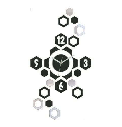 3D nalepovacie hodiny Hexagon wenge 3D nalepovacie hodiny Hexagon wenge