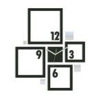 3D nalepovacie hodiny Quadrat wenge