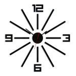 3D nalepovacie hodiny Sheen čierne