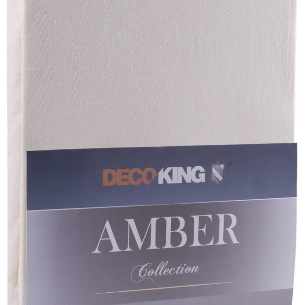 Bavlnené jersey prestieradlo s gumou DecoKing Amber krémové