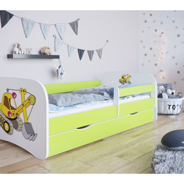 Dětská postel Babydreams bagr zelená