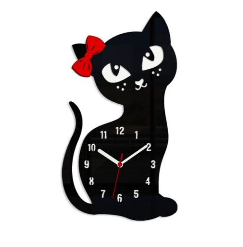 Nástenné hodiny Cat čierne Nástenné hodiny Cat čierne