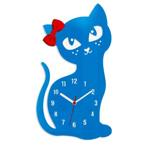 Nástenné hodiny Cat modré Nástenné hodiny Cat modré