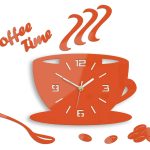 Nástenné hodiny Coffee oranžové