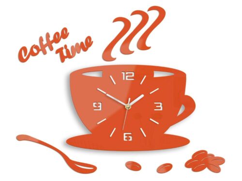 Nástenné hodiny Coffee oranžové Nástenné hodiny Coffee oranžové