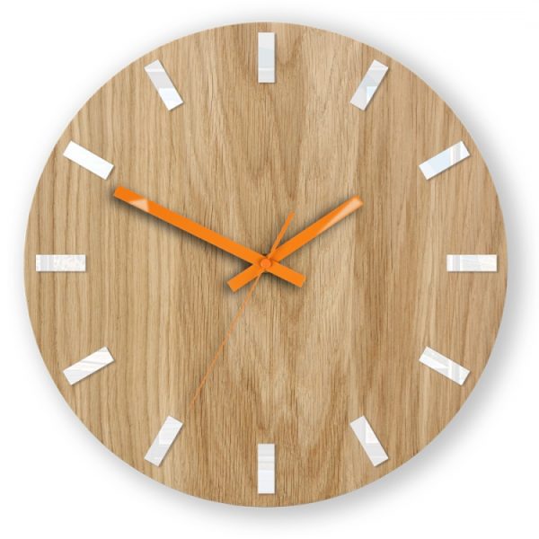 Nástenné hodiny Simple Oak hnedo-oranžové