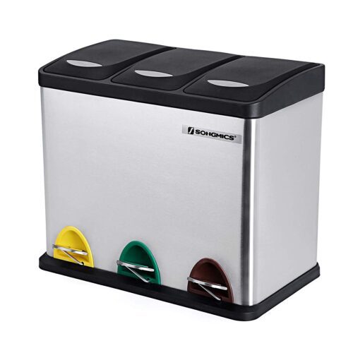 Odpadkový kôš 3 x 8 l strieborný Odpadkový kôš 3 x 8 l strieborný