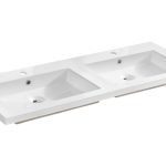 Dvojité keramické zapustené umývadlo Spirit 120 cm biele