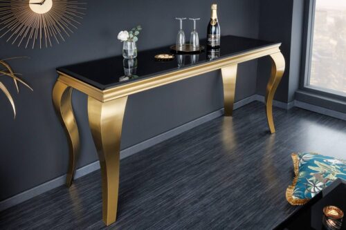 LuxD Dizajnová konzola Rococo 140 cm čierna / zlatá LuxD Dizajnová konzola Rococo 140 cm čierna / zlatá