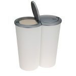 Odpadkový kôš Matteo 2x25 L bielo-sivý