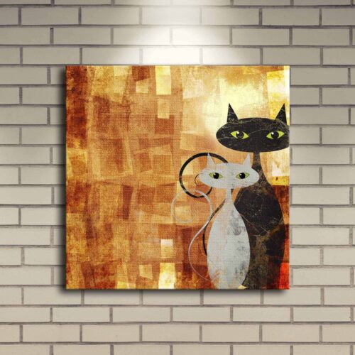Obraz s LED osvětlením DVĚ KOČKY 17 40 x 40 cm Obraz s LED osvětlením DVĚ KOČKY 17 40 x 40 cm