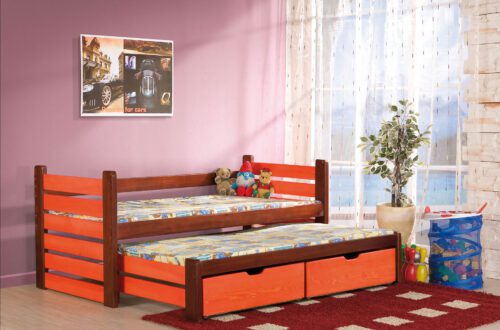 ArtBed Detská posteľ s prístelkou MATEUSZ Prevedenie: Morenie - Farba ArtBed Detská posteľ s prístelkou MATEUSZ Prevedenie: Morenie - Farba