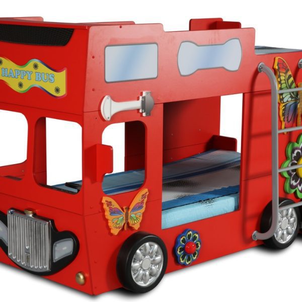 Artplast Detská poschodová posteľ HAPPY BUS | červený
