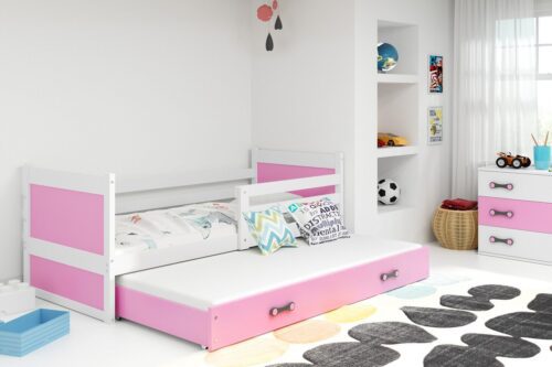 BMS Detská posteľ s prístelkou RICO 2 | biela 80x190 cm Farba: Modrá BMS Detská posteľ s prístelkou RICO 2 | biela 80x190 cm Farba: Modrá