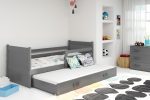 BMS Detská posteľ s prístelkou RICO 2 | sivá 90 x 200 cm Farba: Biela – Obrázok 2