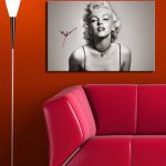 Dekoračné nástenné hodiny Monroe čiernobiele