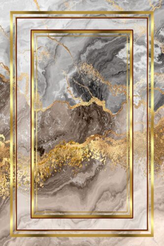 Koberec Marble Frame 80x200 cm sivý/zlatý Koberec Marble Frame 80x200 cm sivý/zlatý
