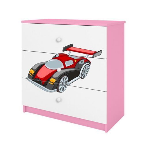 Komoda Babydreams 80 cm auto růžová Komoda Babydreams 80 cm auto růžová