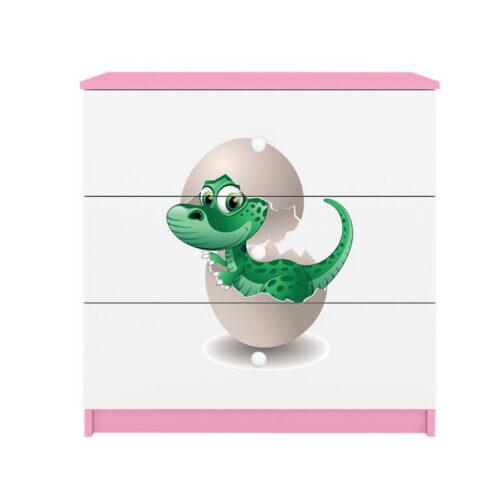 Komoda Babydreams 80 cm dinosaurus růžová Komoda Babydreams 80 cm dinosaurus růžová