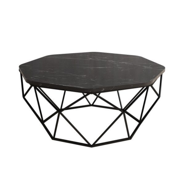 Konferenčný stolík Diamond 90 cm čierny mramor