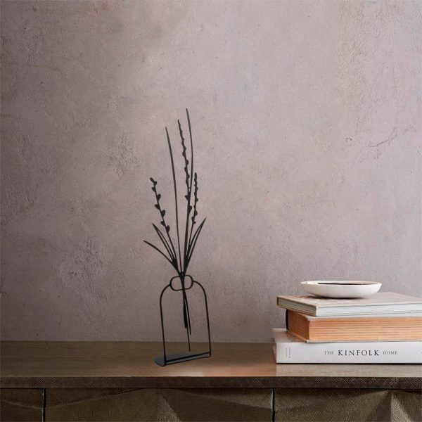 Kovová dekorácia Flowerpot III 44 cm čierna