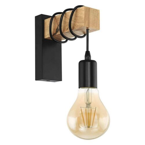 Nástenná lampa Alo čierna/prírodná Nástenná lampa Alo čierna/prírodná