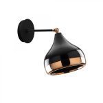 Nástenná lampa Yıldo čierna/meď