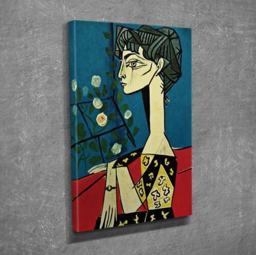 Obraz Jacqueline with Flowers 30x40 cm červená/modrá Obraz Jacqueline with Flowers 30x40 cm červená/modrá