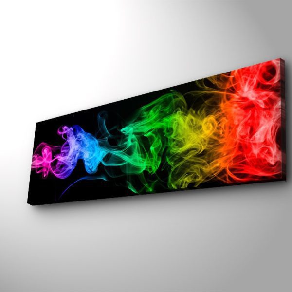 Obraz s LED osvetlením FAREBNÁ HMLA 67 30 x 90 cm