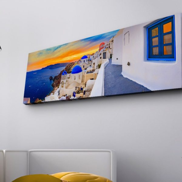 Obraz s LED osvětlením SANTORINI 30 x 90 cm