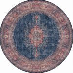 Okrúhly koberec Blues Chenille 150 cm modrý