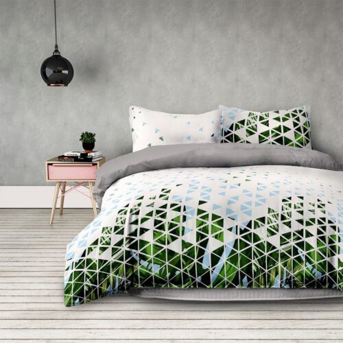 Posteľná bielizeň z mikrovlákna AmeliaHome Basic Tropical bielo-zelená Posteľná bielizeň z mikrovlákna AmeliaHome Basic Tropical bielo-zelená