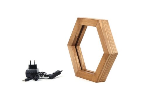 Stolná LED lampa Hexagon hnedá Stolná LED lampa Hexagon hnedá