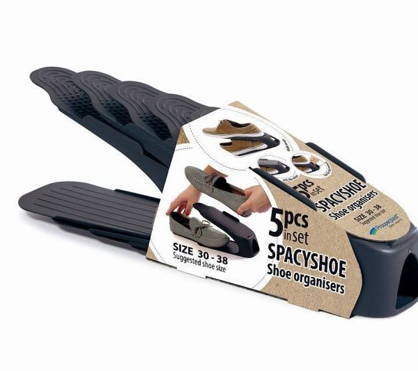 Súprava 5 ks organizérov na topánky SHOES veľ. 30-38 antracit