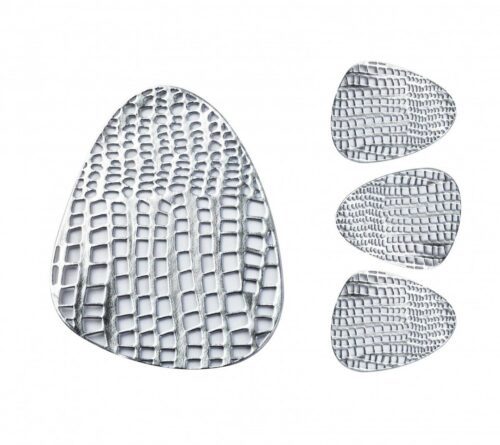 Súprava podšálok pod hrnček 10 x 13 cm strieborná Súprava podšálok pod hrnček 10 x 13 cm strieborná