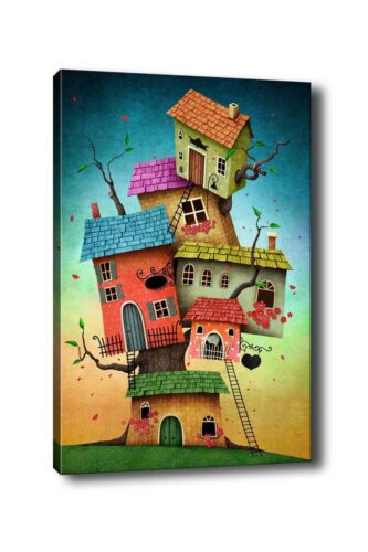 Obraz na plátně Surreal treehouse 50x70 cm Obraz na plátně Surreal treehouse 50x70 cm