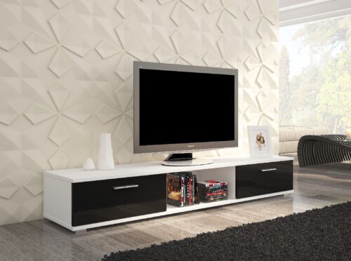 ArtAdrk TV stolík Sella Farba: čierna / biely lesk ArtAdrk TV stolík Sella Farba: čierna / biely lesk