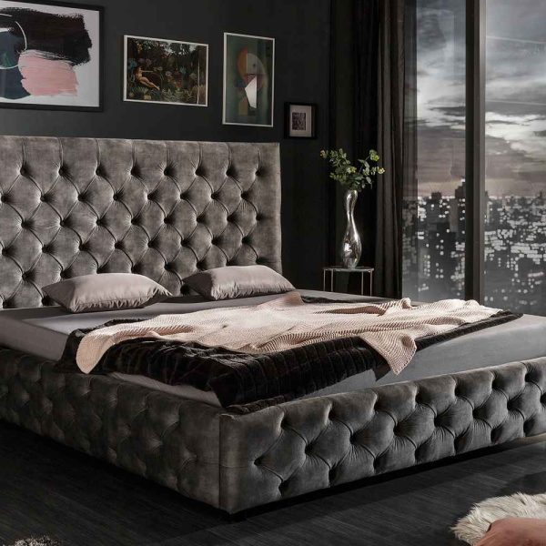 LuxD Dizajnová posteľ Laney 180 x 200 cm olivovo-sivý zamat