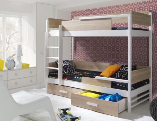 ArtBed Detská poschodová posteľ TRES Prevedenie: Morenie - Farba ArtBed Detská poschodová posteľ TRES Prevedenie: Morenie - Farba