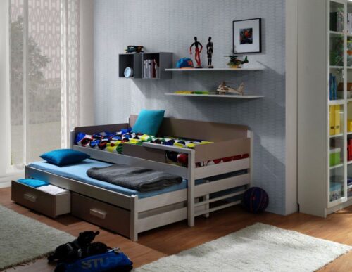 ArtBed Detská posteľ s prístelkou DOIS Prevedenie: Morenie - Akryl ArtBed Detská posteľ s prístelkou DOIS Prevedenie: Morenie - Akryl